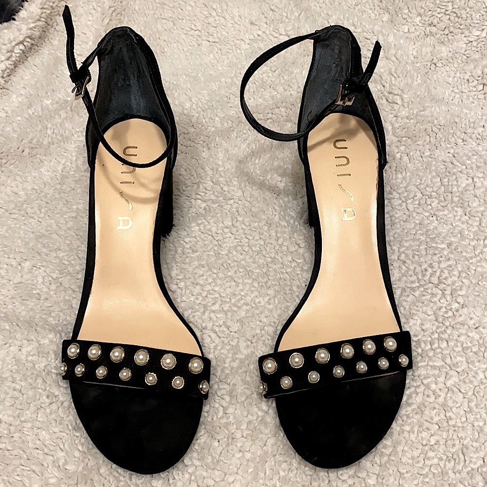 Unisa Block Heel Pearl Heels Size 10